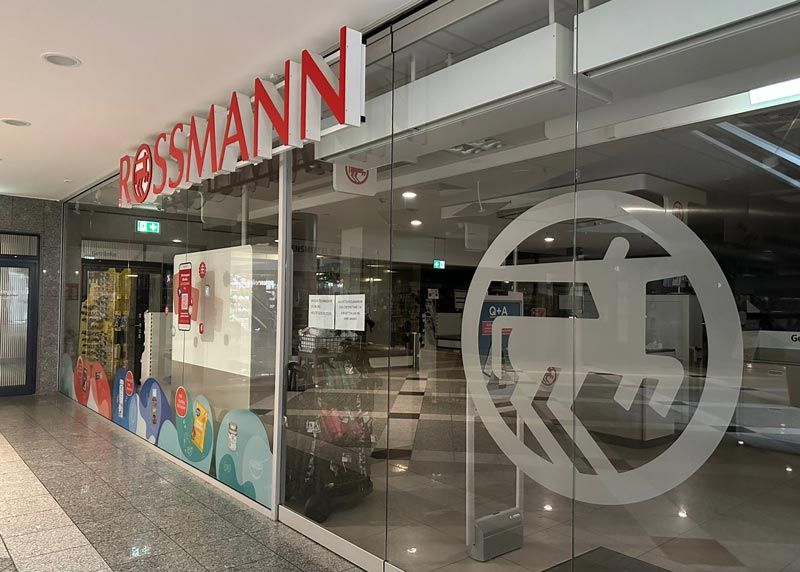 Die Rossmann-Filiale in der Goethe Galerie ist seit Samstagmittag geschlossen.