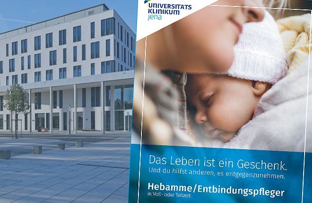 Auf gefühlsbetonte Weise wirbt das Universitätsklinikum Jena (UKJ), sich als Hebamme zu bewerben.