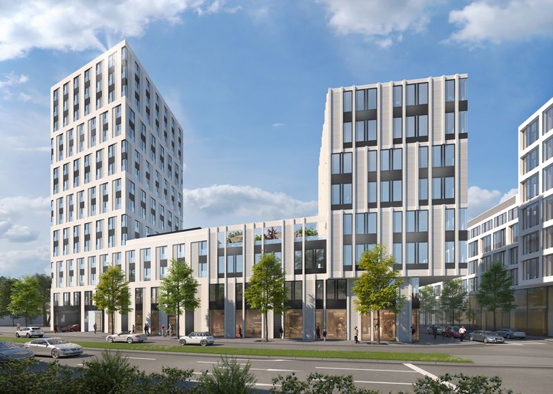 Visualisierung des zukünftigen „Quartier 22“ am Steinweg in Jena.