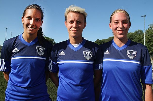 Die Neuzugänge beim FF USV Jena:  Ivana Rudelic, Ivonne Hartmann und  Julia Gornowitz