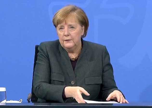 Bundeskanzlerin Angela Merkel gab nach einer Videokonferenz mit den Ministerpräsidenten der Länder am Mittwochabend die neuen Corona-Maßnahmen bekannt (Screenshot der Pressekonferenz).