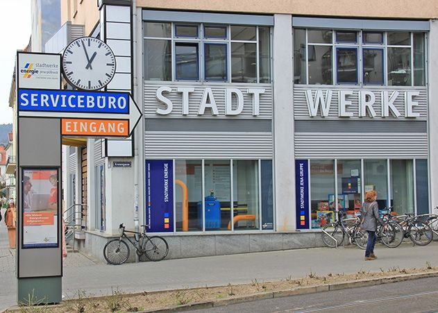 Stadtwerke-Kundenservice in der Jenaer Grietgasse.