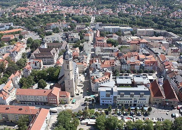 Blick auf die Innenstadt von Jena.