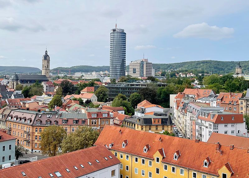 Blick auf die Innenstadt von Jena.