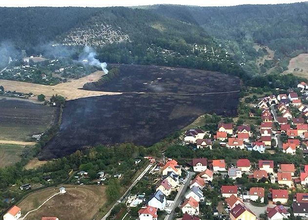 Zwei Hektar Feld sind bei dem Feuer in Drackendorf verbrannt.