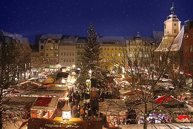 Blick auf den Jenaer Weihnachtsmarkt