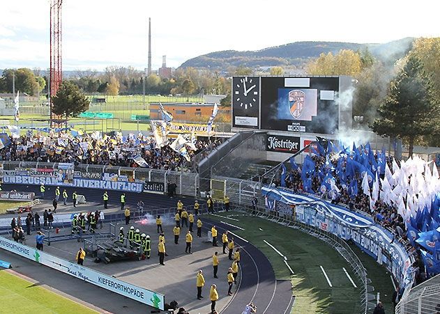 Die Polizei zieht positives Fazit nach dem Spiel Jena gegen Rostock im Ernst-Abbe-Sportfeld.