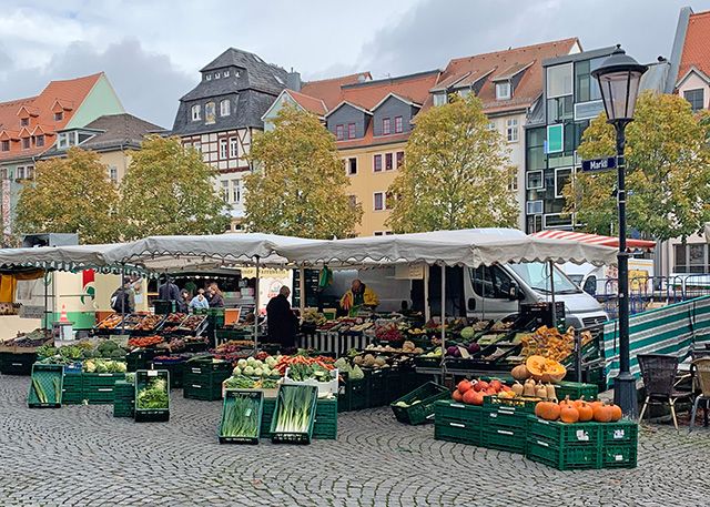 Der Wochenmarkt in Jena.