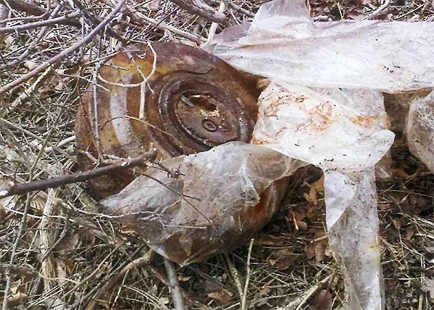 Gefährlicher Fund: Diese russische Tellermine wurde in der Nähe des Napolionsteins entdeckt und abtransportiert.