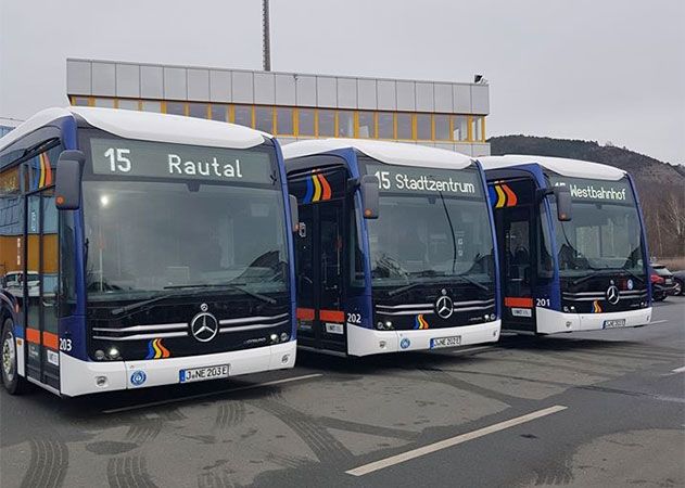 Fortschritt für Klima und Fahrqualität: In Jena werden ab Freitag drei rein elektrisch betriebene Stadtlinienbusse eingesetzt.