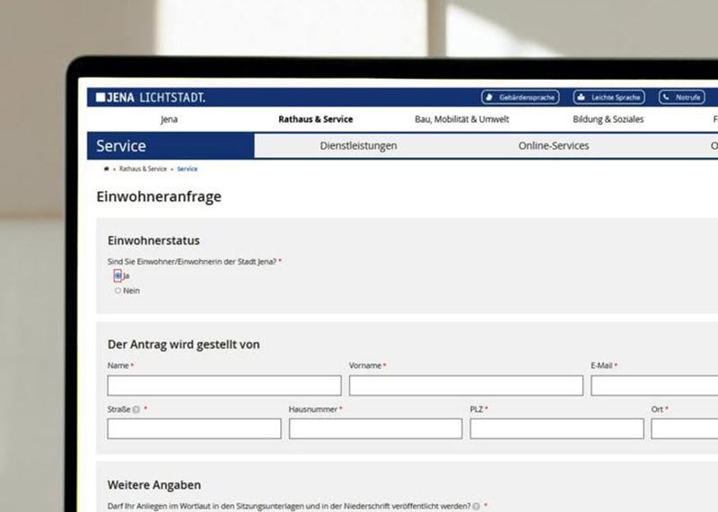 Ab sofort können Einwohneranfragen online beantragt werden.