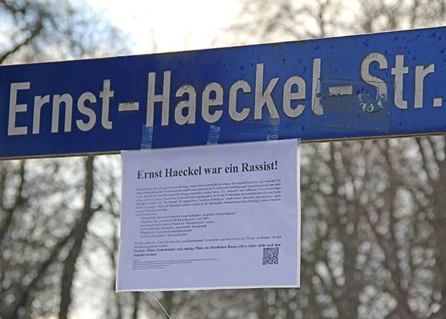 GRÜNE Jugend Jena fordert Umbenennung von Ernst-Haeckel Objekten in Jena.