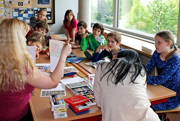 Auch in diesem Jahr beteiligten sich am Weltkindermaltag die Mädchen und Jungen der bilingualen Ganztagsgrundschule DUALINGO in Jena.