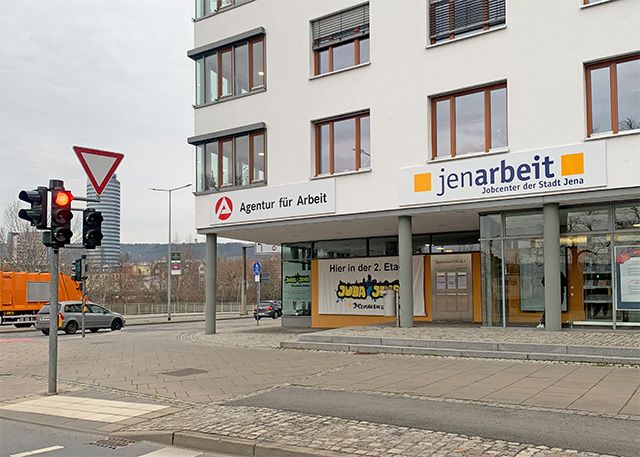 Die Agentur für Arbeit in der Stadtrodaer Straße 1 in Jena.