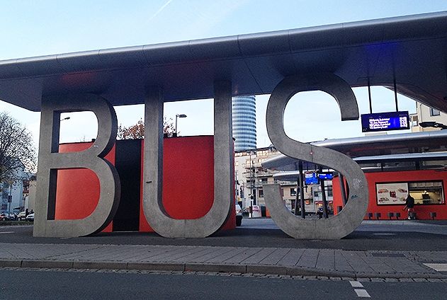 Busbahnhof in der Knebelstraße in Jena