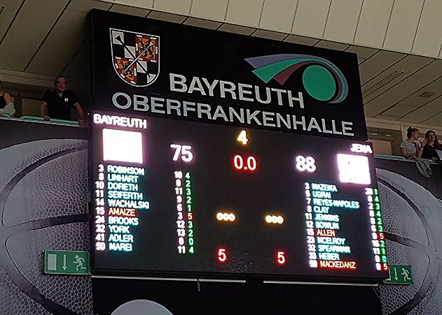 Mit einem deutlichen 88:75 gewann Science City Jena das Auswärtsspiel gegen Medi Bayreuth.