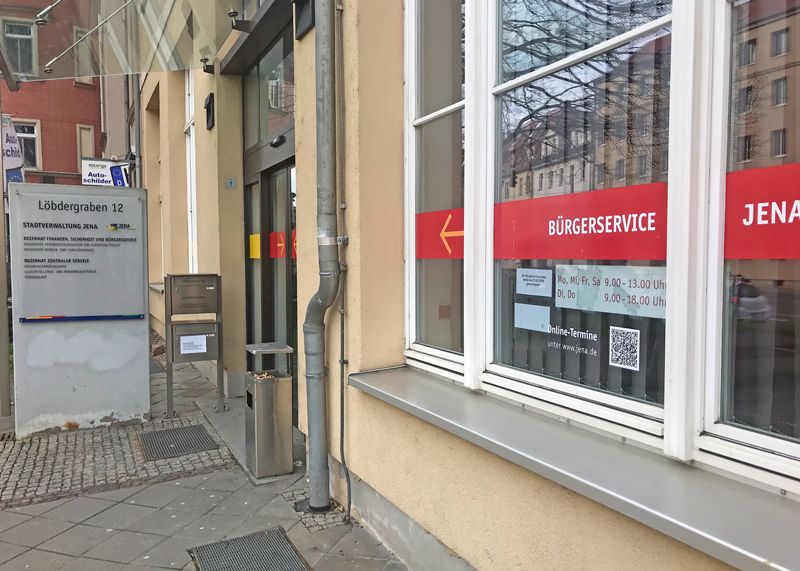 Das Bürgerservice Jena bleibt wegen des Umzugs an den neuen Standort am Engelplatz 1 bis Mittwoch geschlossen.