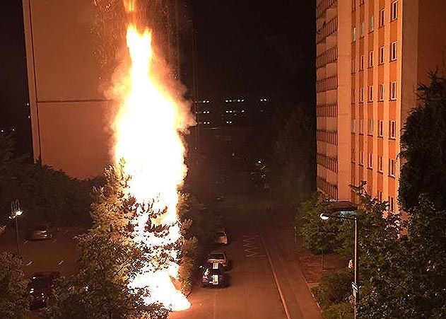 Kurz nach 1 Uhr brannte am Samstagmorgen in der Stauffenbergstraße ein Moped.