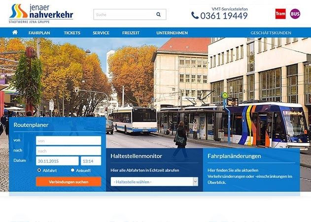 Der Jenaer Nahverkehr hat seinen Auftritt einer „digitale Frischekur“ unterzogen.