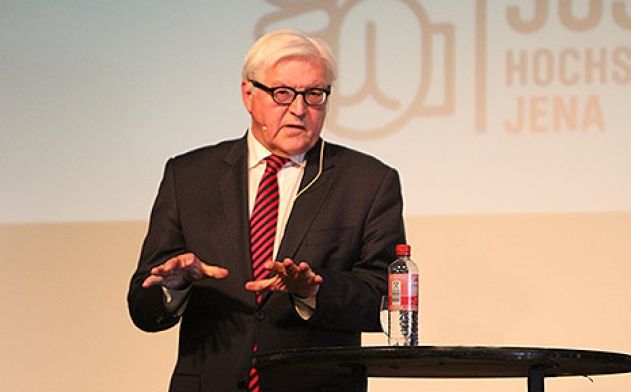 Europawahlkampf: Bundesaußenminister Frank-Walter Steinmeier spricht in Jena