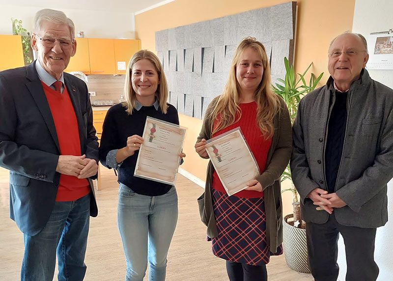 v.l.n.r. Lobedas Ortsteilbürgermeister Volker Blumentritt, Mandy Fathke (Leiterin des MGH), Marie Gerlach (Kita-Leiterin) und Christian Graf von Wedel.