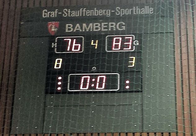 Am Ende leuchtete ein 83:76-Sieg von der Anzeigetafel in der Bamberger Stauffenberg-Halle.