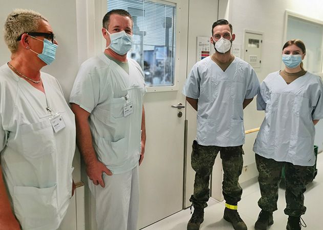 Erneut helfen Bundeswehr-Pflegekräfte auf den Intensivstationen am Uniklinikum Jena aus.