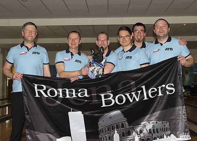 Größter Vereinserfolg: Dem Männerteam der Roma Bowlers in der Besetzung Tom Freygang, Klaus-Peter Greulich, Markus Badelt, Alexander Thümmler, Mike Kühn und Marcel Keil (v.l.n.r.) gelang der erstmalige Aufstieg in die 2. Bundesliga.