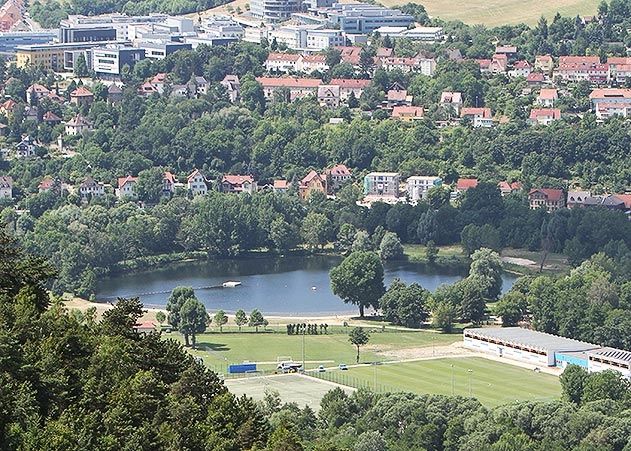 Blick auf den Jenaer Schleichersee.