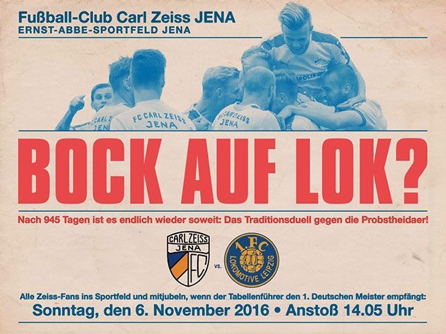 Ost-Klassiker: Der FC Carl Zeiss Jena empfängt den 1. FC Lokomotive Leipzig im Paradies.