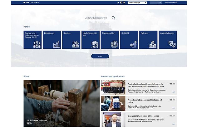 In modernem übersichtlichen Design und barrierefrei präsentiert sich ab heute die neue Homepage der Stadt Jena.