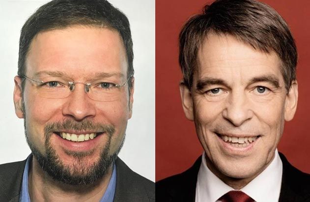 Jenaer OB-Stichwahl 2018: Siegt Stadtrat Thomas Nitzsche (l.) oder darf Albrecht Schröter (r.) in seine dritte Amtszeit starten?
