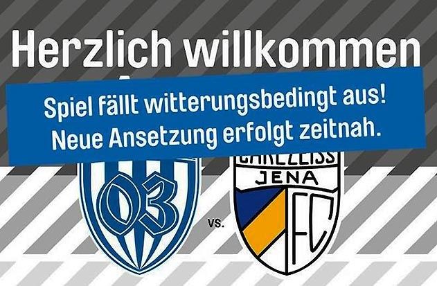 Abgesagt worden ist das Spiel des FC Carl Zeiss Jena am Samstag in Babelsberg.